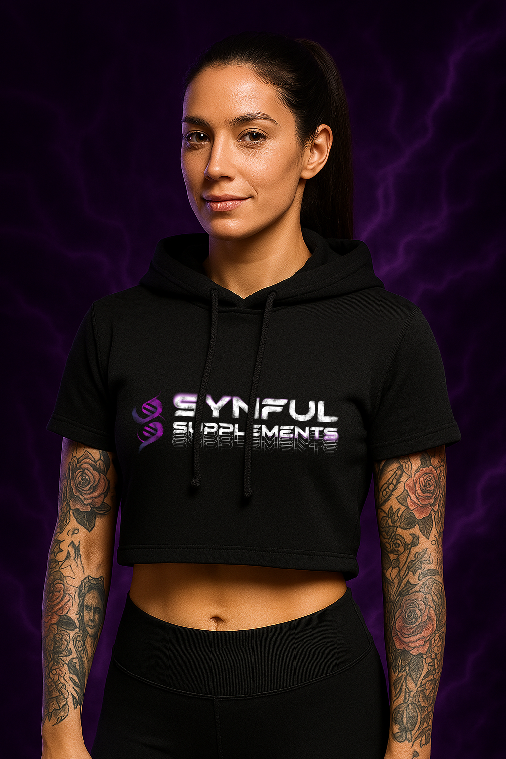Darkrose Crop-Top Hoodie